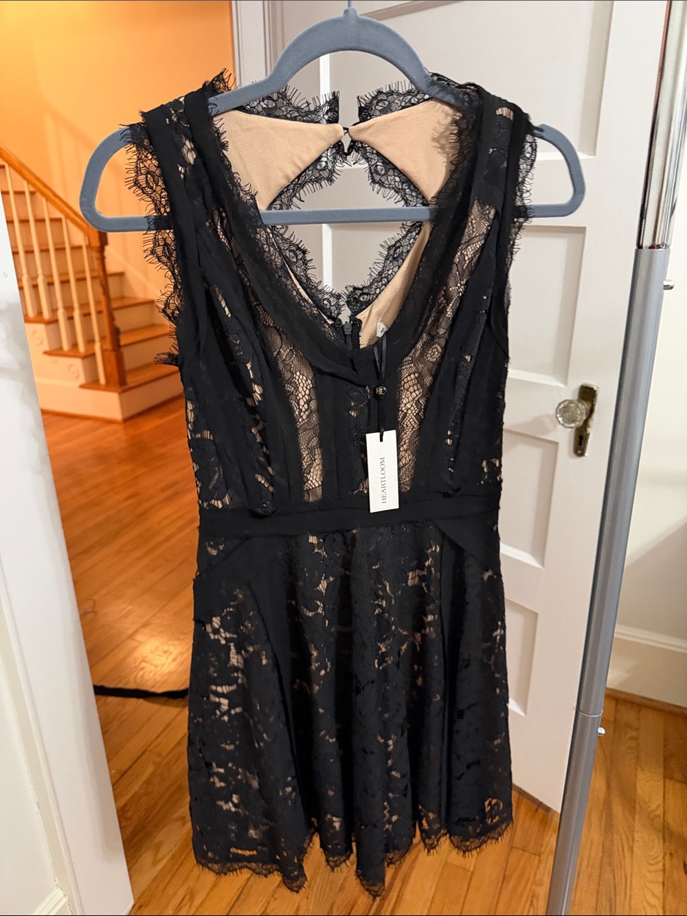 Heartloom Black Lace Dress with Nude Lining